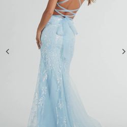 Kennedy Tulle Lace-Up Sequin Glitter Mermaid Gown 