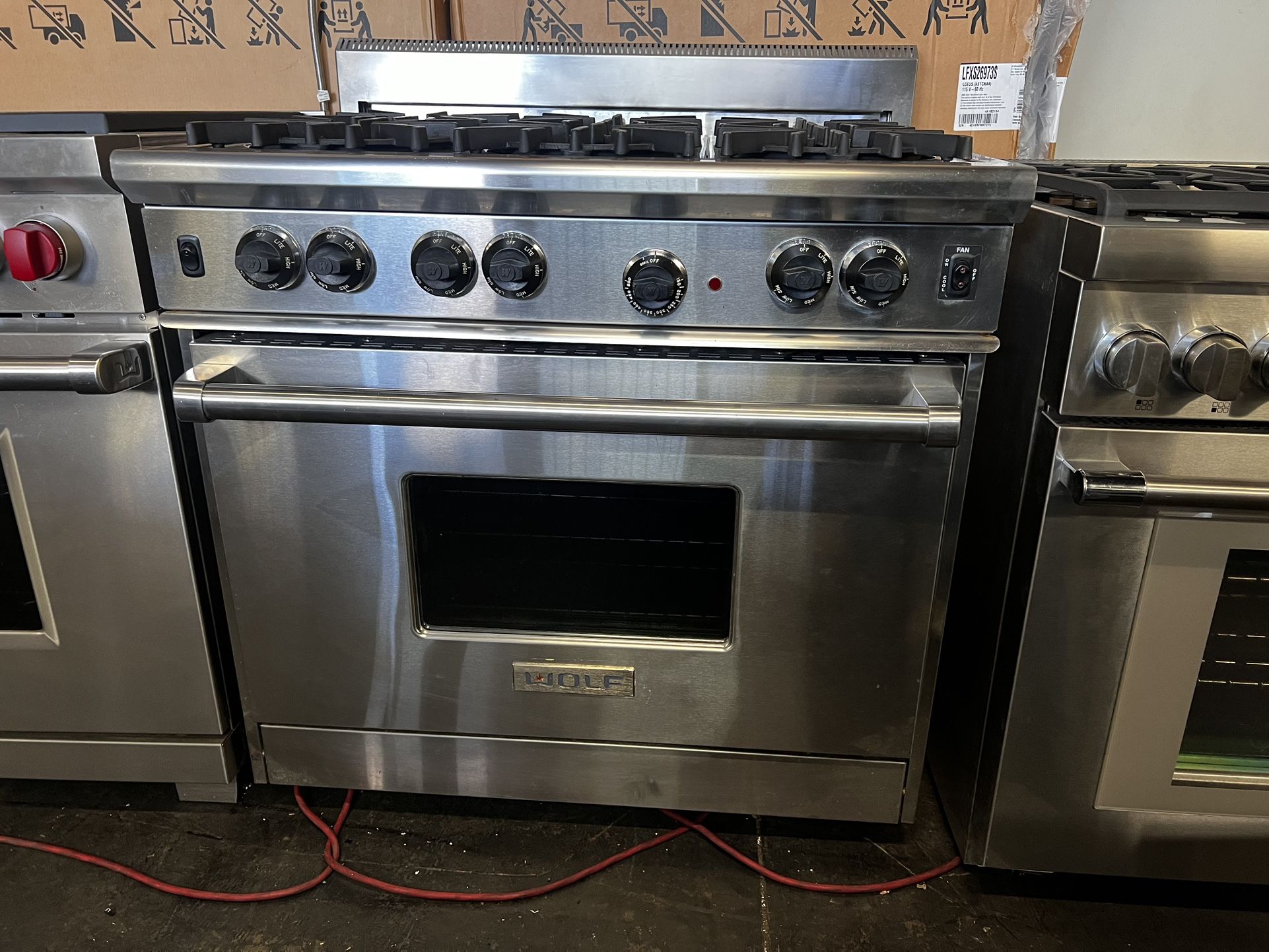 Wolf 36”Wide All Gas Range Stove In Stainless Steel