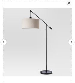 70"x16" Cantilever Drop Pendant Swing Arm Floor Lamp - Threshold™: Adjustable, Metal Body, Linen Shade