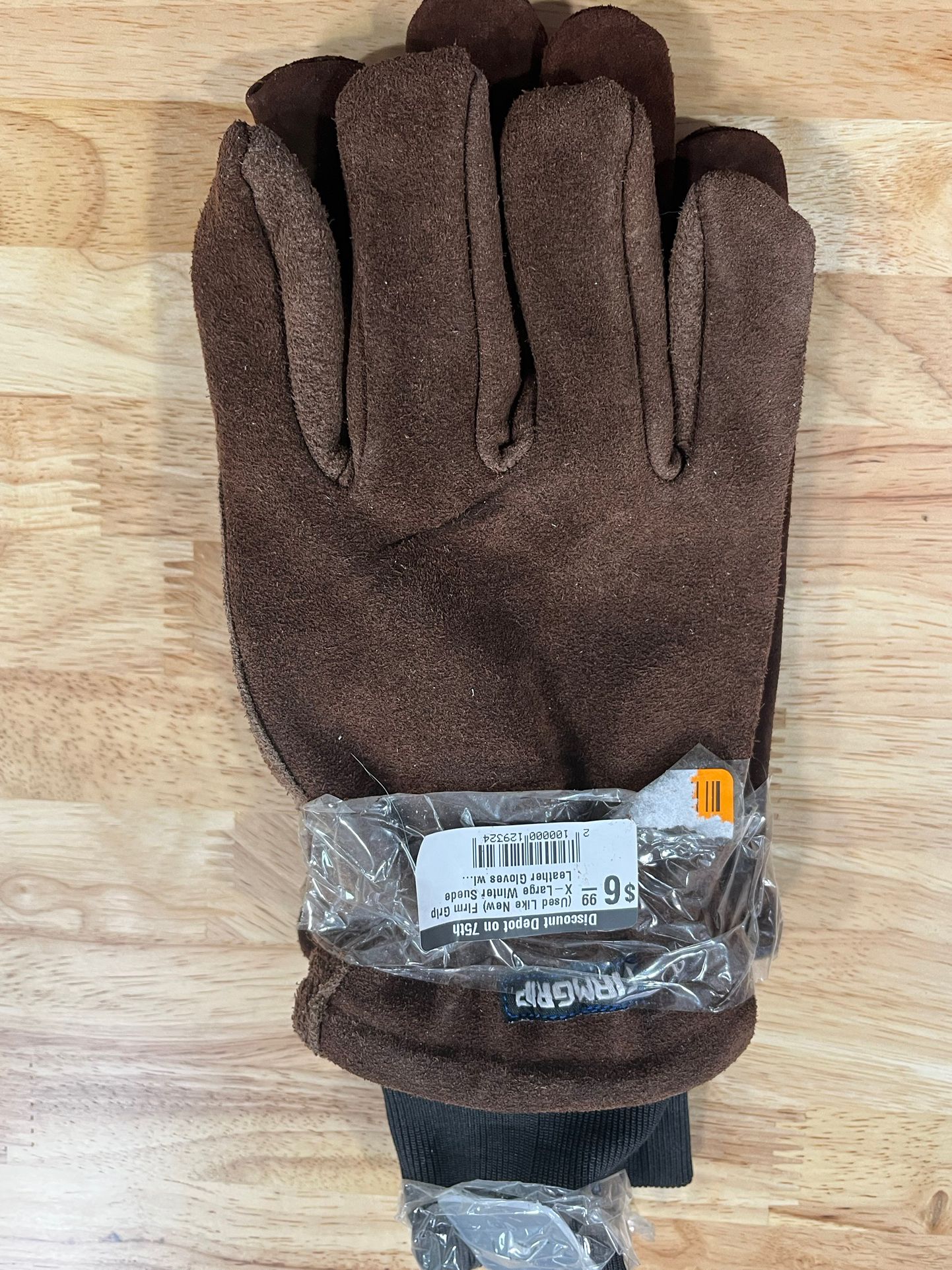 Firm Grip X- large Winter Suede Leather Gloves With Insulated Fleece Liner 