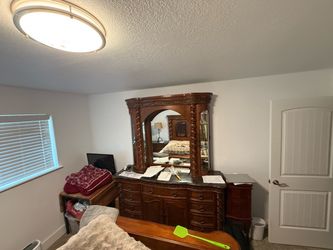 Lighted Queen Hardwood Bedroom Set