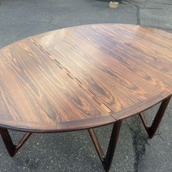 Rare 1960s Danish Rosewood Drop-Leaf Dining Table by Niels Koefoed