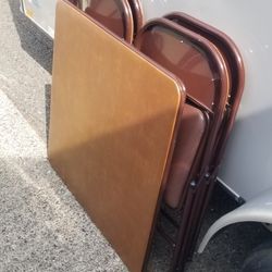 Folding Table & 4 Padded Chairs