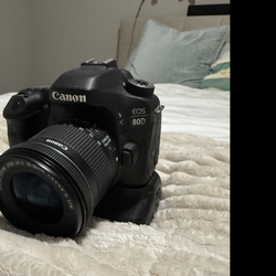 Canon EOS 80D DSLR + Battery Grip + 18–35mm Lens + 50mm f/1.8