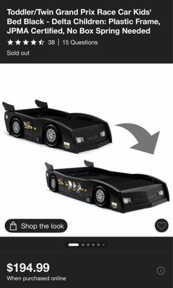 Toddler to twin size race car bed