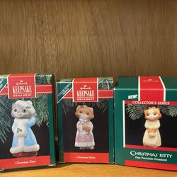 Hallmark Ornaments - Christmas Kitty Collector’s Series - 3 Piece Set