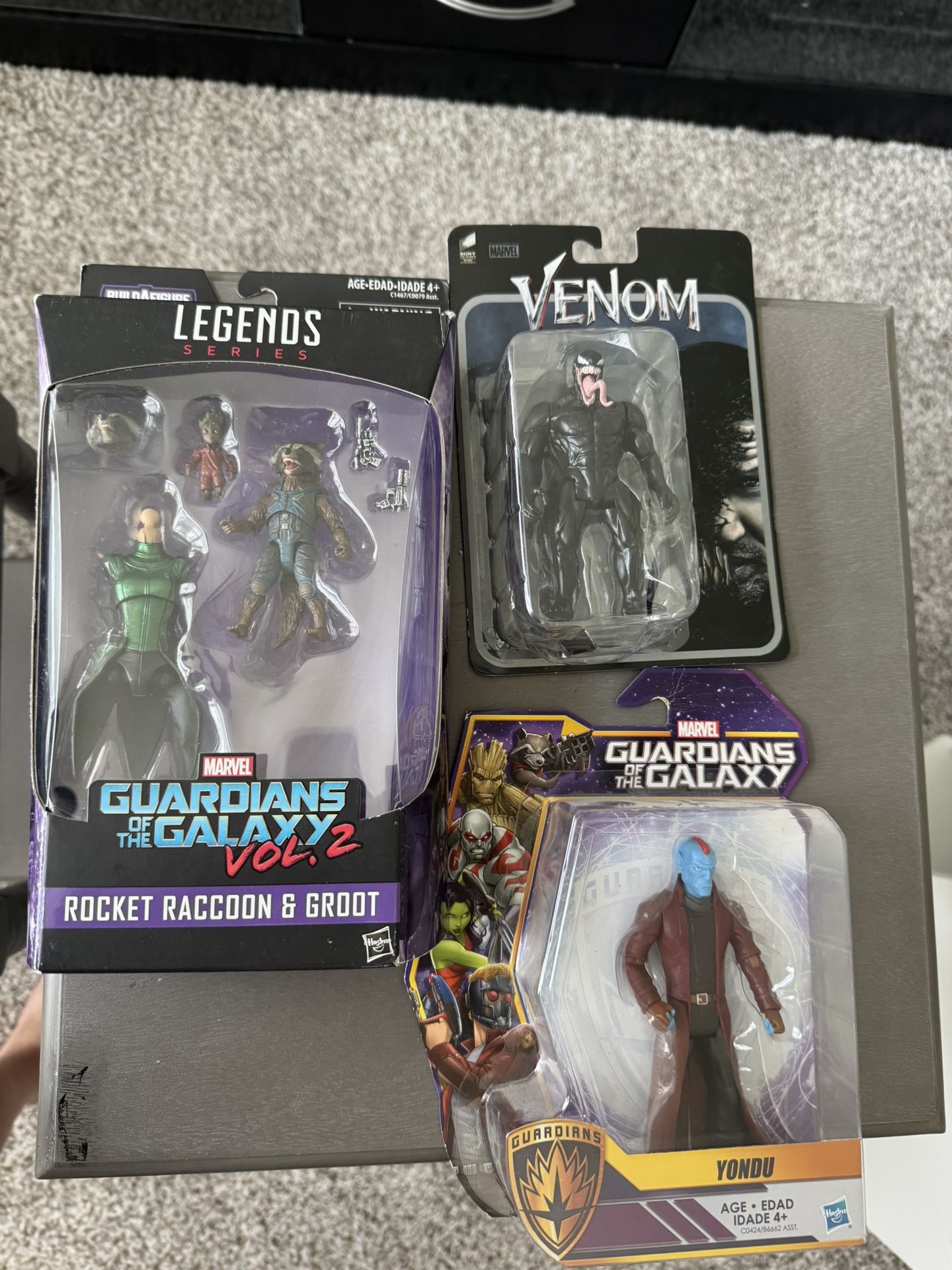 3 Sets Of Action Figures- Venom And Guardians