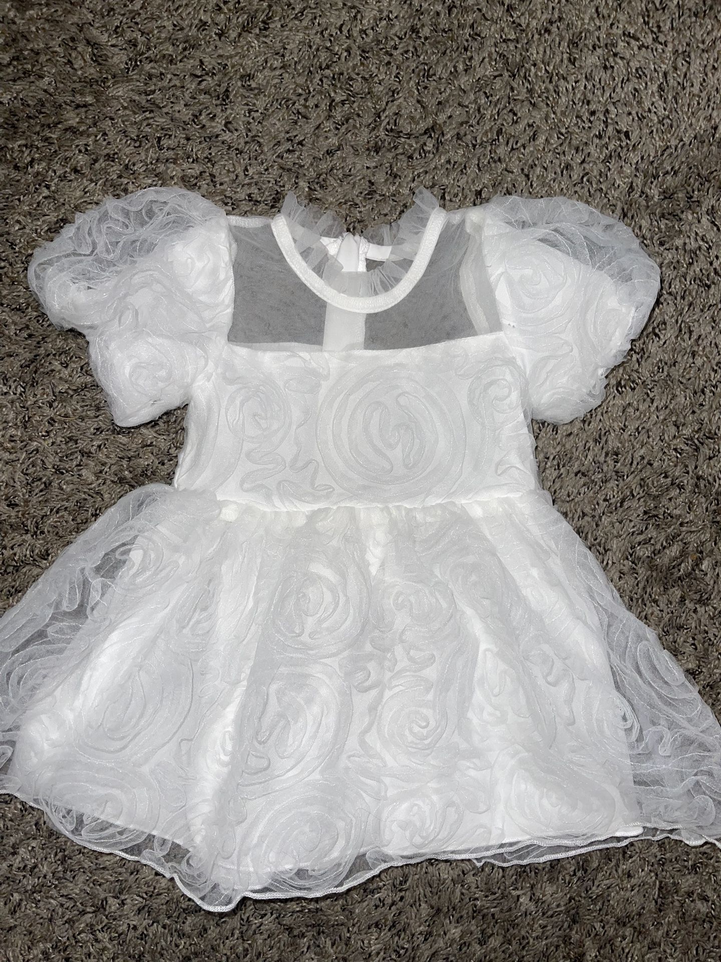 1t/2t White Toddler Puff Dress