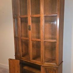Vintage Wooden China Cabinet Hutch