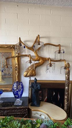 Mid Century gold leaf, beautiful wall light