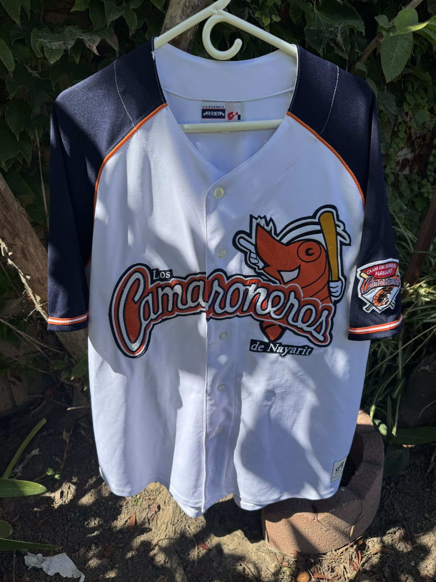Los Camaroneros De Nayarit Official Baseball Jersey Mexico Size XL