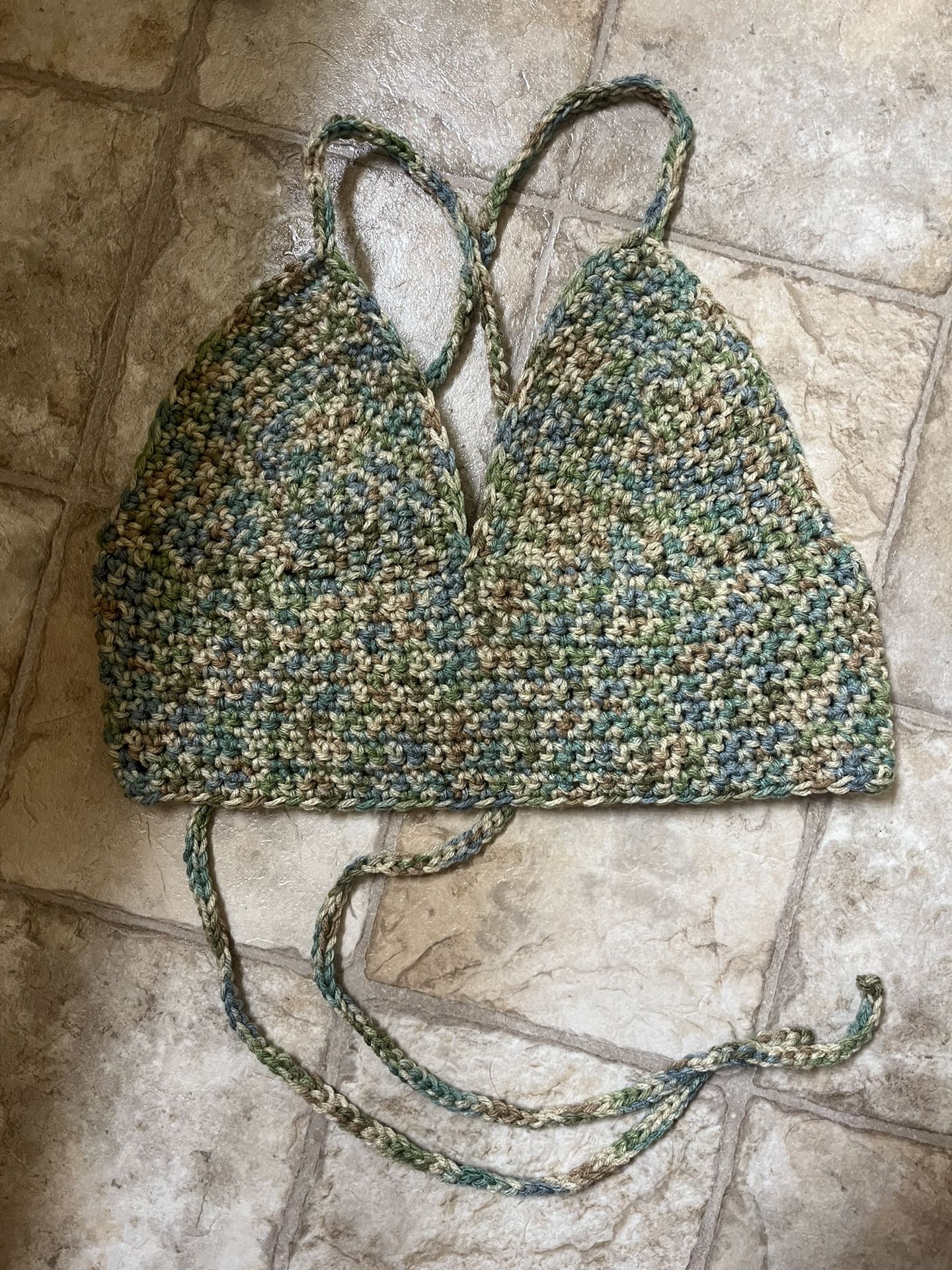 Hand Made Camo Crop Top Corset Back