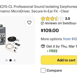 Shure 215 In Ear Monitor Headphones