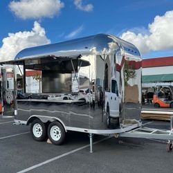 Mobile Food Cart Trailer open on both sides FT38