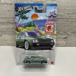 Hot Wheels J-Importer Light Blue ’1981 Toyota Starlet KP61 • Die Cast Metal• Made in Malaysia Scale 1:64