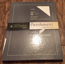 Southworth Parchment Specialty Paper, 8.5” x 11”, 32 lb, Ivory, 100 Sheets