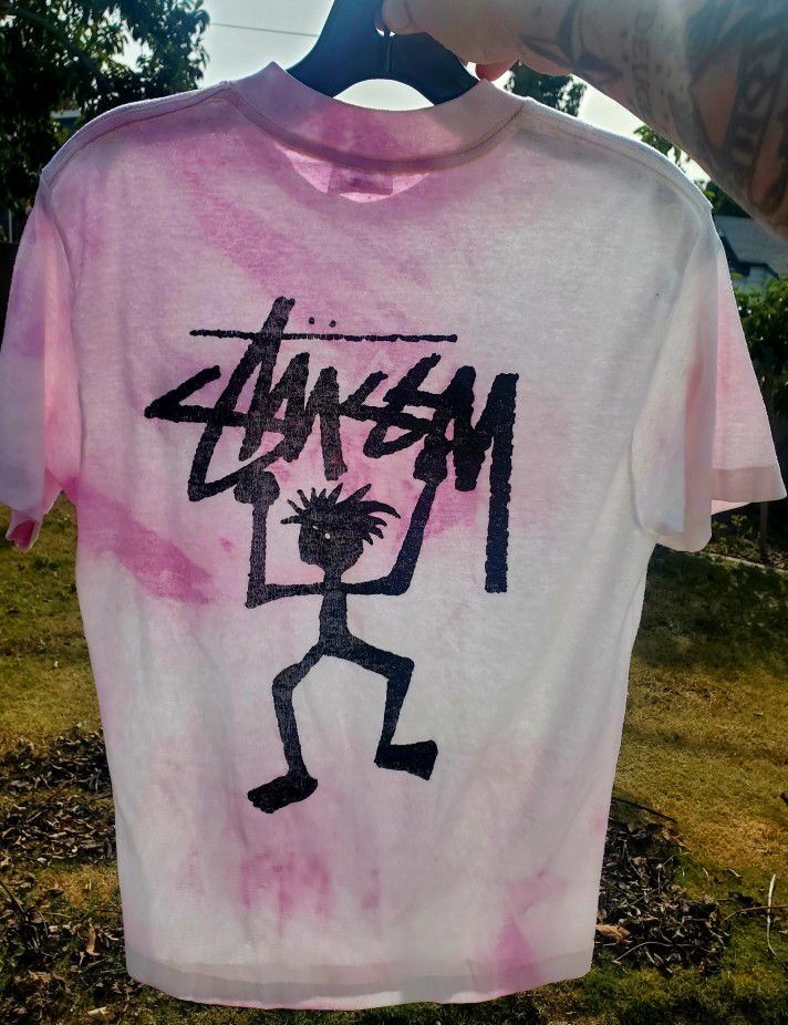 Vintage 80's Stussy T Shirt Back Hit Logo Stussy 