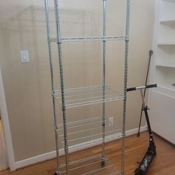 Steel Wire Rack Storage Rolling Shelf