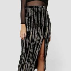 Small MIDI Shimmer Skirt 