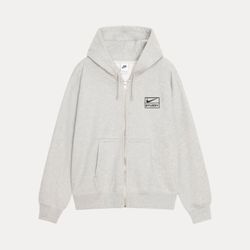 Stussy & Nike Fleece Zip Hoodie Grey Heather