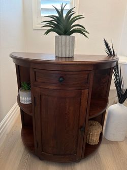 Solid Wood Accent Cabinet with Drawer & Storage
