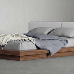 Modloft Walnut & Leather King Bed