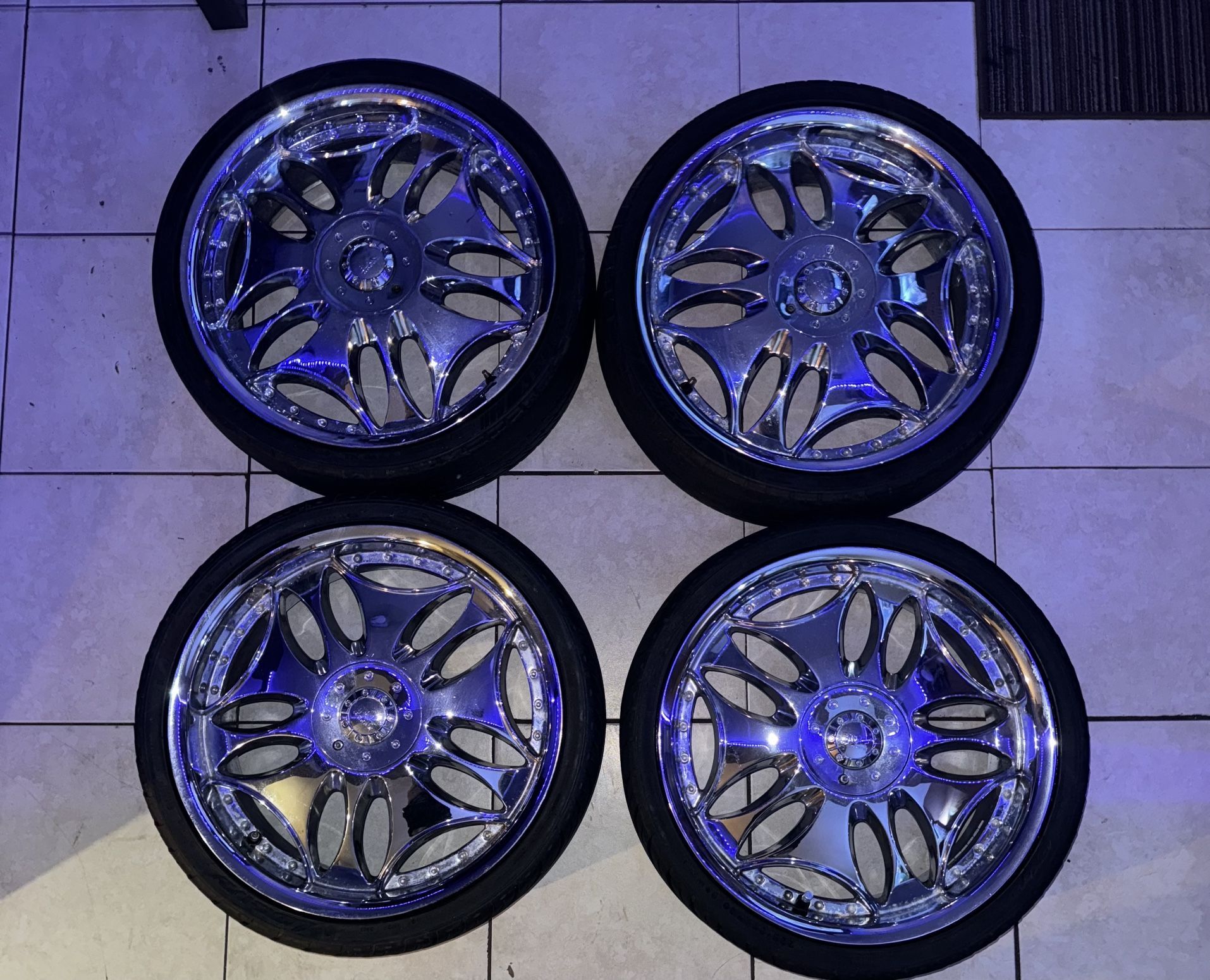 20 Inch Rims Double Drilled , Needs New Tires One Rim Has A Peel But ...