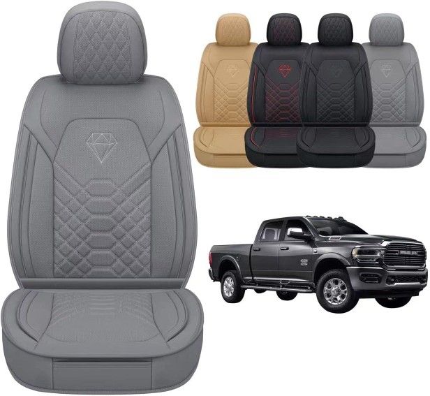 Dodge Ram Front Seat Cover Fit With 2013-2021 Dodge Ram 1500, 2500, 3500 Pickup Truck, Waterproof 