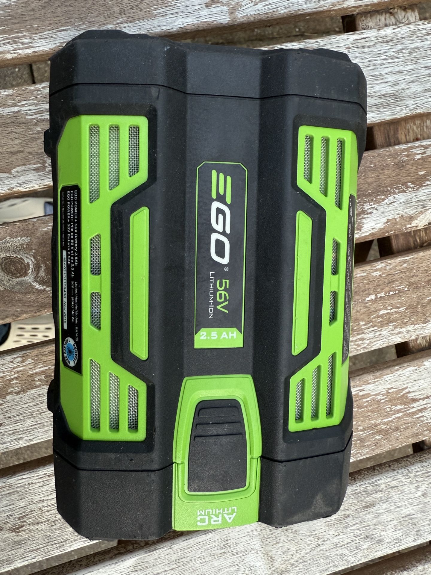 EGO 2.5 amp battery 56 V