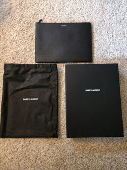 Saint Laurent Black Leather ipad case