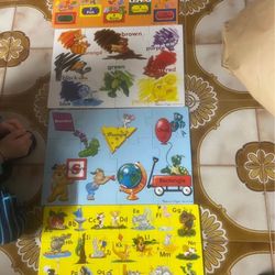 Set Of Four Learning Puzzles also double sided opposite learning puzzles and cards bundle