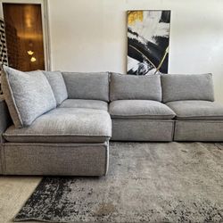 Gray 4-Seater Modular Sectional Sofa