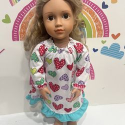 OUR GENERATION DOLL - 18 INCHES - BROWN EYES &  LIGHT BROWN HAIR