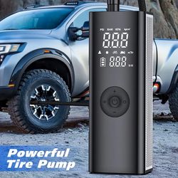 Tire Inflator Portable Air Compressor, 2X Faster Inflation Portable Air Pump for Car, 150PSI & 7800mAh Electric Air Pump, Cordless & 12V DC Dual Power