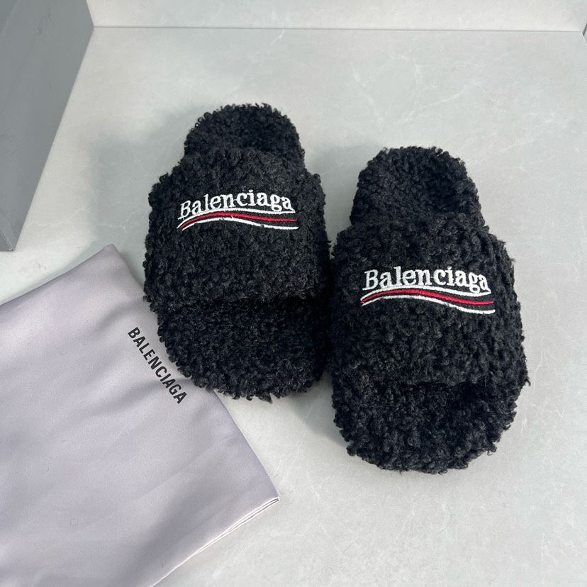 Black Balenciaga Slides