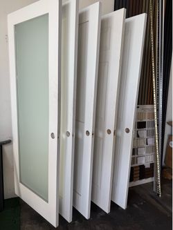 White Interior Doors with Frosted Glass Panel