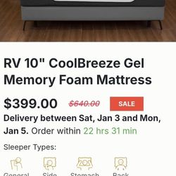 Dynasty 10" CoolBreeze Gel Memory Foam Mattress