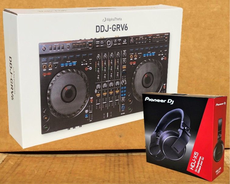 Pioneer DJ 4 Channel Controller Rekordbox Serato Controller Cellphone Labtop Tablet Mixer DDJ-GRV6 Headphone Package 🚨 Payment Options Available 🚨