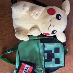 Picachu And Creeper Bag Packs