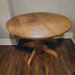 Solid Wood Round Dining Table Vintage