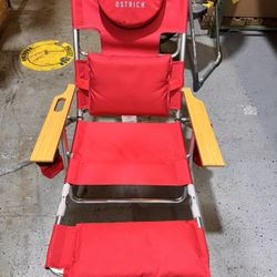Ostrich Deltess Ostrich 3 In 1 Portable Reclining Chair & Cooler Bag, Red
