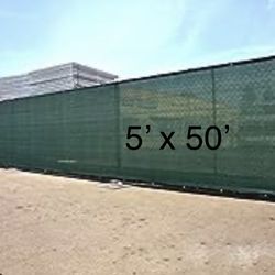 FENCE SCREEN 5’x50'  Privacy Screen includes ZIP TIES - GREEN