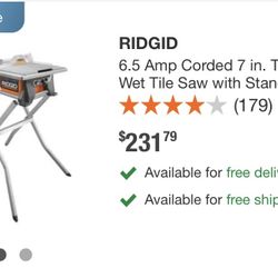 RIGID 7in Table Top Wet Saw WITH Stand