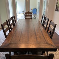 8 Seater Solid Wood Table With 8 Chairs 