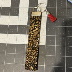Key Fob Wristlet Leopard 