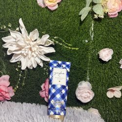 Bath & Body Works Gingham Hydrating Body Cream 8 oz Blue White Plaid Tube