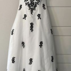 DAVID'S BRIDAL ball gown wedding dress black and white