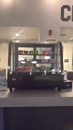 Refrigerated Display Case 3.5 cu. ft./100 l 2-Tier Countertop Pastry Display Case Commercial Display Refrigerator