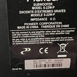 Pioneer 5.1 surround sound with subwoofer