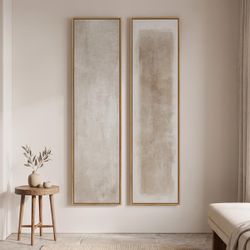 Set of 2 Tall Abstract Canvas Wall Art